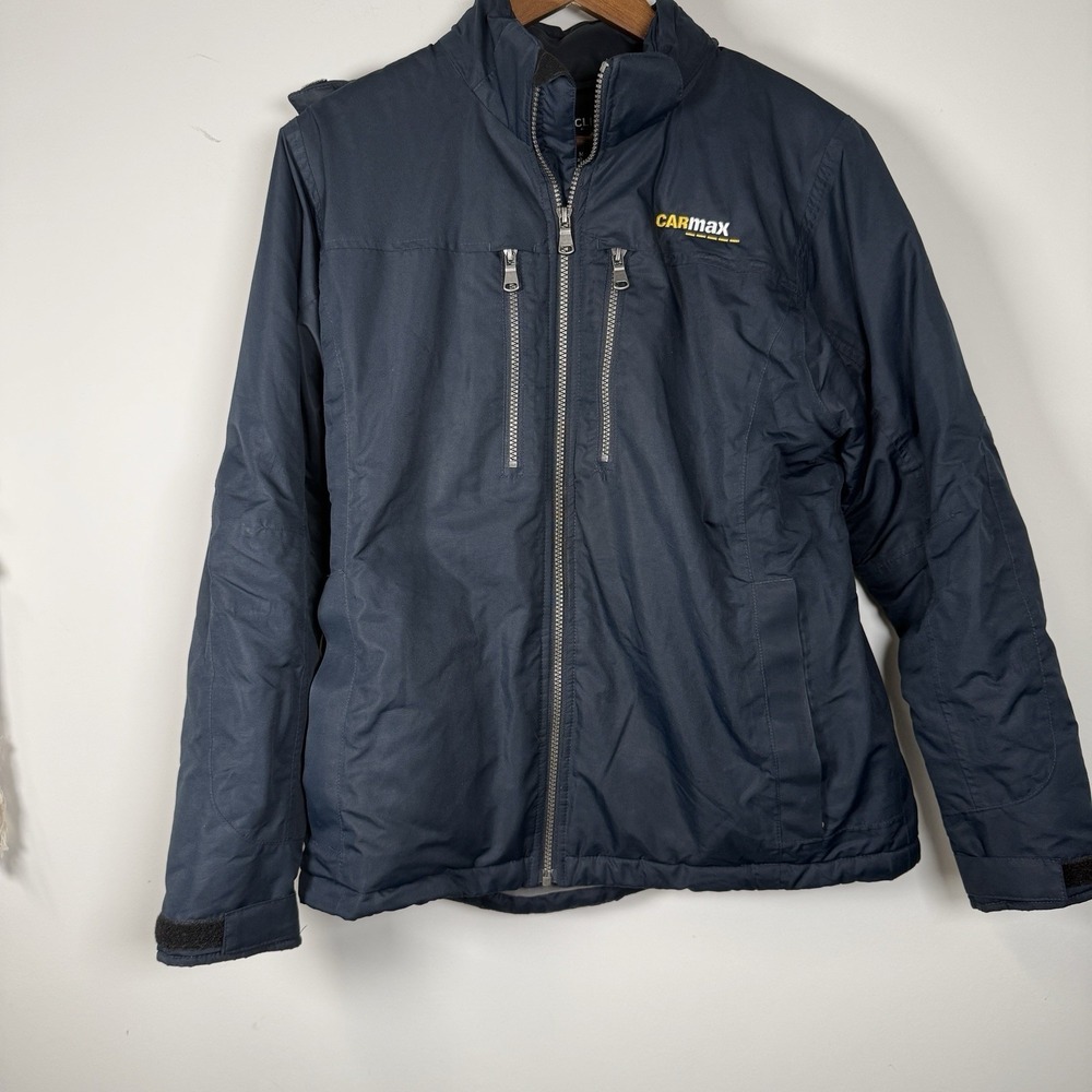 Carmax Jacket Warm Navy Men's Medium Logo Hood Career
